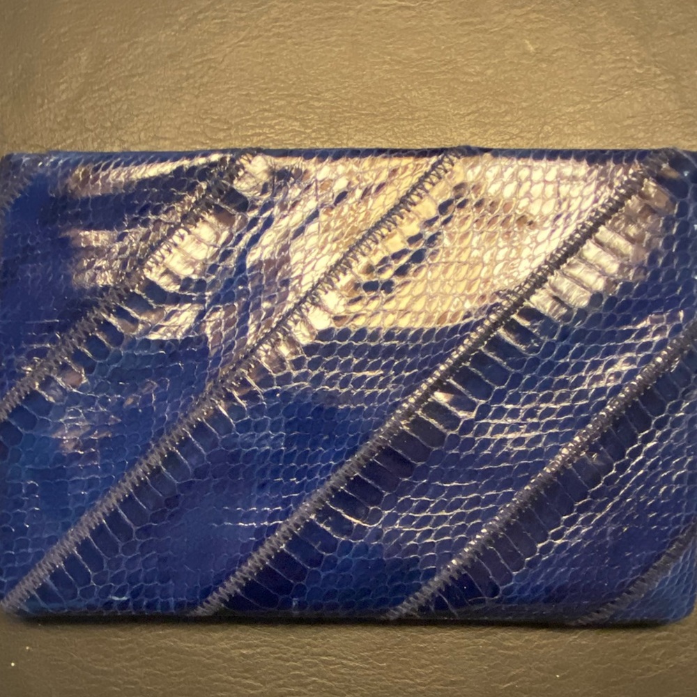 Claris Virot Lou Clutch Patchwork Blue